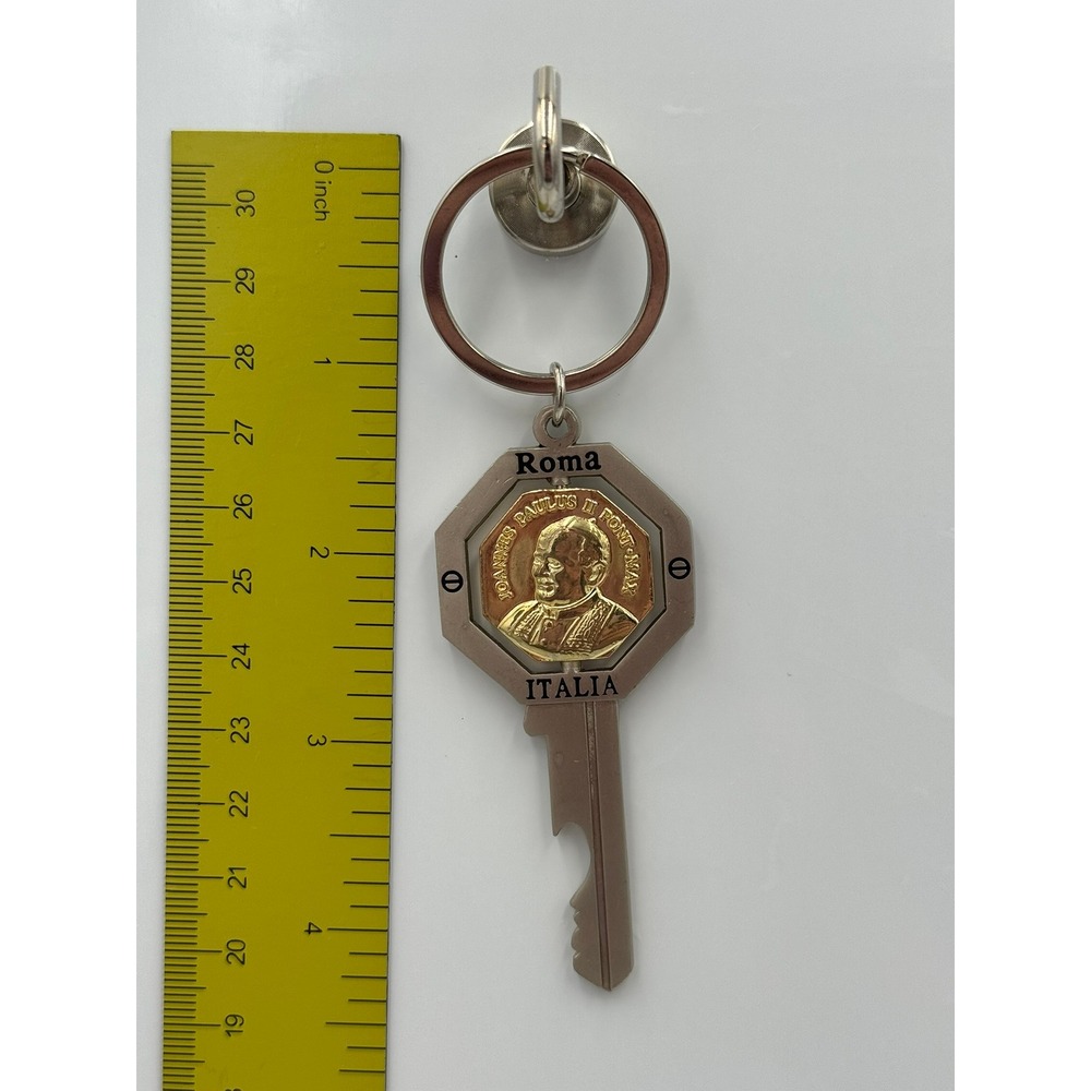 Vintage Roma Italia Pope John Paul II Benedict XVI Spinner Key Bottle Opener